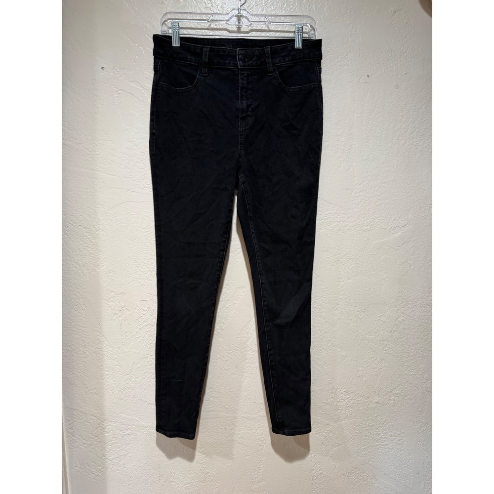 American Eagle Women 8 Black Dream Stretch High Rise Skinny Jeans Regular Fit
